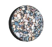 Spare Beach Colored Pebbles Print Tire Cover,Waterproof Anti-Uv Sun Snow Rain Tire Covers For Trailers,Rv,Camper,Suv,Truck