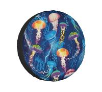 Spare Colored Jellyfish Print Tire Cover,Waterproof Anti-Uv Sun Snow Rain Tire Covers For Trailers,Rv,Camper,Suv,Truck