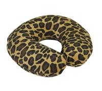 Spare Cover for Blue Memory Foam Neck Cushion - Tan Leopard Soft Velour Cover