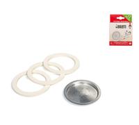 Spare Part 3 Gaskets and 1 Filter Bialetti Moka for 2 Cups