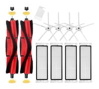 Spare Parts Accessories for Xiaomi Roborock S5 MAX S6 Pure S6 maxV S50 Vacuum Cleaner, 2 Roller Brush, 4 Side Brush, 4 HEPA Filter (White)