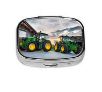 Spare Parts for Agricultural Machinery Print Pill Box 2 Compartment Medicine Pill Case,Portable for Pocket Or Purse Pill Box Decorative Metal Medicine Organizer