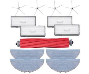 Spare Parts Kit for Xiaomi Roborock S7 S7+ S7 Plus S7 MaxV Plus Ultra T7 T7S T7 Plus T7S Plus, Main Brush Side Brushes HEPA Filters Mop Cloths Replacement Accessories Set