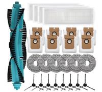 Spare Parts Set for Conga 13090 Spin Revol Home Vacuum - High Efficiency Filter Edge Brush Rolling Brush Mop Cloth Bag Kit(B)