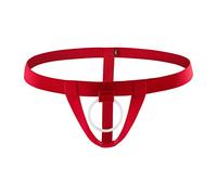 Spare Parts Underwear Men's Soft High Elasticity Silicone Ring Low Waist Lift Type Set Set Ring Pants Men's Underwear Fun Clothes Mens Pouch Underwear Briefs (Red, L)