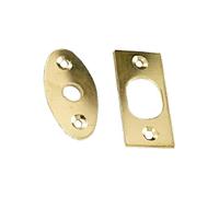 Spare Plates Rack Bolt Set (Escutcheon & Strike) - Durable Replacement Security Plates for Door Rack Bolts - Premium Steel Construction for Reliable Door Reinforcement (Chrome Plated)