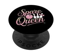 Spare Queen Female Bowling Graphic Design PopSockets Adhesive PopGrip