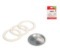 Spare Set 3 Gaskets And 1 Filter Bialetti Moka For 3/4 Cups