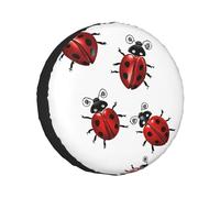 Spare Tire Cover Art Ladybug Tracks Print Spare Tires Covers Dustproof Wheel Protectors Waterproof Wheel Protection Cover For Rv Truck Suv 15 inch