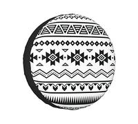 Spare Tire Cover Aztec American Folkloric Art Borders Ancient Tribal South America Culture Art Print Wheel Protectors Weatherproof Wheel Covers Universal Fit for Trailer RV SUV Truck Camper Travel 14"