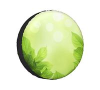 Spare Tire Cover Beech Soft Green Bokeh Background Leaf Ecology Growth Garden Seedling Wheel Protectors Weatherproof Wheel Covers Universal Fit for Trailer RV SUV Truck Camper Travel Accessories 17"