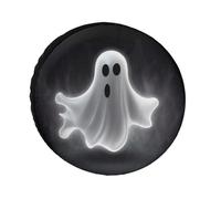 Spare Tire Cover Black and Halloween Ghost Black and Halloween Ghost Wheel Protector Oxford 32 Inch Travel Accessories Waterproof Dustproof Covers