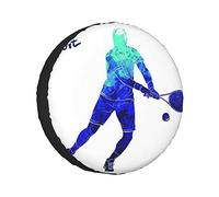 Spare Tire Cover Bright Watercolor Silhouette Of Tennis Player Sport Graphic Figure The Athlete Wheel Protectors Weatherproof Wheel Covers Universal Fit for Trailer RV SUV Truck Camper Travel 14"