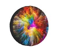 Spare Tire Cover Cloud Vision Color Explosion Vibrant Paint Fractal Abstract Burst Dream Drug Design Wheel Protectors Weatherproof Wheel Covers Universal Fit for Trailer RV SUV Truck Camper Travel 15"