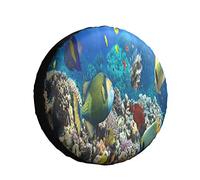 Spare Tire Cover Coral and Fishes in The Red Sea Wheel Protectors Waterproof Universal Tire Covers for FJ,Trailer,RV,SUV,Truck 17 inch