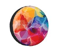 Spare Tire Cover Floral Vibrant Colors Abstract Creative Watercolor Style Flower Pattern Design Wheel Protectors Weatherproof Wheel Covers Universal Fit for Trailer RV SUV Truck Camper Travel 14"