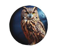 Spare Tire Cover for Camper Waterproof Rain Tire Protectors Covers Eagle owl Night Bird Printed Tire Covers for Trailer Camper RV Truck SUV Fits Tire Diameter 14-17 in
