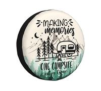 Spare Tire Cover for RV Camper Trailer Making Memories One Campsite at a Time, Weatherproof Universal Wheel Cover for RV Travel Trailer Camper Truck 15inch