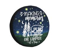Spare Tire Cover for RV Camper Trailer Making Memories One Campsite Starry Sky, Weatherproof Universal Wheel Cover for RV Travel Trailer Camper Truck 14inch