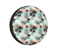 Spare Tire Cover Hawaii Summer Season Palm Trees And Exotic Fern Leaves With Abstract Colorful Wheel Protectors Weatherproof Wheel Covers Universal Fit for Trailer RV SUV Truck Camper Travel 14"