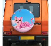 Spare Tire Cover Heavy Duty Waterproof Dust-Proof Tire Wheel Protector Sun Snow Rain Protector Pink Leopard in the Cloud Tough Wheel Covers for Car Trailers, RV, Camper, SUV, Truck 17 inch