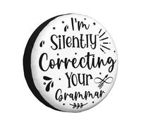 Spare Tire Cover I'M Silently Correcting Your Grammar Tyre Bag Waterproof Auto Tyre Covers Universal Wheel Covers For Car Accessories Travel L