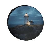 Spare Tire Cover Lighthouse At Night Tire Covers Durable Protection Waterproof Wheel Protection Cover For Caravan Truck Rv 16 inch