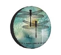 Spare Tire Cover Love Is A Nature Angel On Your Shoulder Ink Dtyle Dragonfly Painting Wheel Protectors Weatherproof Wheel Covers Universal Fit for Trailer RV SUV Truck Camper Travel Accessories 15"