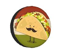 Spare Tire Cover Mexican Taco With Mustached Face Wheel Protectors Weatherproof Wheel Covers Universal Fit for Trailer RV SUV Truck Camper Travel Vehicle Accessories 15 inch Wheel Diameter 27"-30"