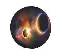 Spare Tire Cover Planet In Milky Way Dark Nebula Gas Cloud Celestial Solar Eclipse Galaxy Theme Wheel Protectors Weatherproof Wheel Covers Universal Fit for Trailer RV SUV Truck Camper Travel 15"