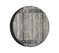 Spare Tire Cover Rustic Barn Door Wooden Wood With Metal Western Country Theme Wheel Protectors Weatherproof Wheel Covers Universal Fit for Trailer RV SUV Truck Camper Travel Accessories 17 inch