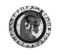 Spare Tire Cover, Scandinavian Design Viking Dragon Head Print, Waterproof Dustproof Wheel Covers, For Suv, Rv, Trailer Tyre Bag 14 Inch