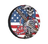 Spare Tire Cover Shotgun Skeleton Soldier Wheel Protectors Weatherproof Wheel Covers Universal Fit For Trailers Camper Tire 16 Inch