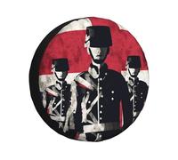 Spare Tire Cover Soldier in Front of American Flag Tire Protectors Weather Resistant Tire Protectors Sun Protection Universal Fit
