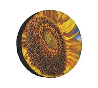 Spare Tire Cover Sunflower Flower Bathing in The Sun Wheel Protectors Weatherproof Wheel Covers Universal Fit for Trailer RV SUV Truck Camper Travel Vehicle Accessories 16 inch