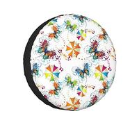 Spare Tire Cover Umbrellas And Butterflies Magical Fairy Concept Appreciate Your Life Love Theme Wheel Protectors Weatherproof Wheel Covers Universal Fit for Trailer RV SUV Truck Camper Travel 17"