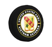 Spare Tire Cover Us 107Th Armored Cavalry Regiment Vietnam Veteran Replacement Tyre Cover Wheatherproof Universal Soft Case Covers, For Many Vehicle, Truck, Camper, 16in