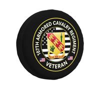 Spare Tire Cover Us Veteran 107Th Armored Cavalry Regiment Back Tyre Tire Cover With Drawstring Dust-Proof Soft Case Covers, For Camper, Car, Truck, 15in