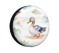 Spare Tire Cover Watercolor Duck Wheel Protectors Cover Weatherproof Wheel Covers Universal Fit for Trailer Rv SUV Truck Travel Car Camper Trailers Accessories 15 inch