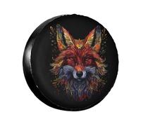 Spare Tire Cover Watercolor Mandala Fox Art Spare Tire Protective Cover Sun Rain Wheel Covers For Car Trailer Vehicle,80-83cm