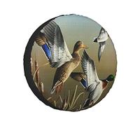 Spare Tire Cover Waterfowl Paintings Wheel Protectors Weatherproof Wheel Covers Universal Fit for Trailer RV SUV Truck Camper Travel Vehicle Accessories 17 inch Wheel Diameter 32"-34"
