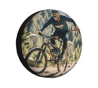 Spare Tire Cover Waterproof Anti-UV Spare Wheel Cover Mountain Bike Tournament Tire Cover with Drawstring Tough Tires Protector Cover for Truck SUV Trailer Camper RV Car 16 inch
