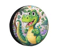 Spare Tire Cover Waterproof Wheel Protectors Cartoon Dinosaur Images Wheel Covers Dust-Proof Spare Tire Wheel Cover Universal Wheel Tire Cover Fit for Trailer RV SUV Truck Camper Travel 17 inch