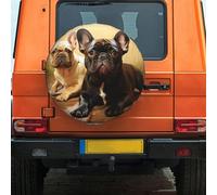 Spare Tire Cover Waterproof Wheel Protectors Cute French Bulldog Graphics Wheel Covers Dust-Proof Spare Tire Wheel Covers Universal Wheel Tire Cover Fit for Trailer RV SUV Truck Camper Travel 16 inch