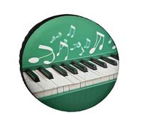 Spare Tire Cover Waterproof Wheel Protectors Green And White Piano Keys Wheel Covers Dust-Proof Spare Tire Wheels Cover Universal Wheels Tire Covers for Trailer RV SUV Truck Camper Travel 24inch