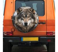 Spare Tire Cover Waterproof Wheel Protectors Lmage of wolf in the snow Wheel Covers Dust-Proof Spare Tire Wheel Covers Universal Wheel Tire Cover Fit for Trailer RV SUV Truck Camper Travel 17 inch