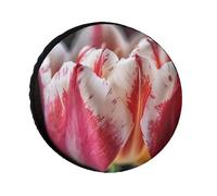 Spare Tire Cover Waterproof Wheel Protectors Pink Tulips Wheel Covers Dust-Proof Spare Tire Wheels Cover Universal Wheels Tire Covers for Trailer RV SUV Truck Camper Travel 26inch