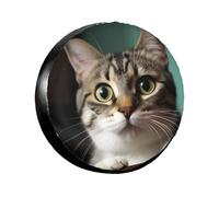 Spare Tire Cover Weatherproof Wheel Tire Covers A Curious cat Wheel Protectors Waterproof Dust-Proof Tire Protector Camper Tire Covers Universal Fit for Car SUV Truck 17 inch