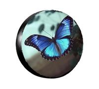 Spare Tire Cover Weatherproof Wheel Tire Covers Blue Butterfly Wheel Protectors Waterproof Dust-Proof Tire Protector Camper Tire Covers Universal Fit for Car SUV Truck 15 inch