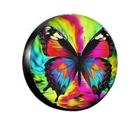 Spare Tire Cover Weatherproof Wheel Tire Covers Colorful Butterfly Wheel Protectors Waterproof Dust-Proof Tire Protector Camper Tire Covers Universal Fit for Car SUV Truck 16 inch